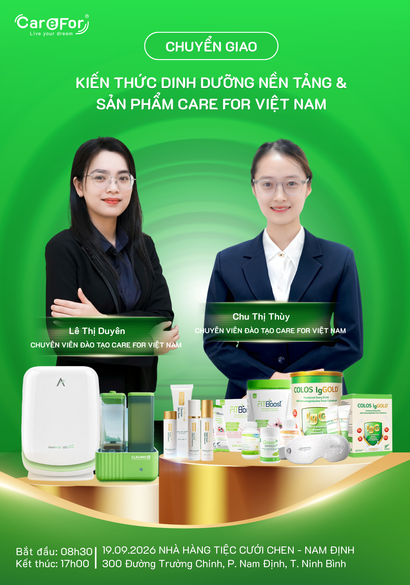 CHUYỂN GIAO "KIẾN THỨC DINH DƯỠNG NỀN TẢNG & SẢN PHẨM CARE FOR VIỆT NAM - NINH BÌNH - 19/09/2026